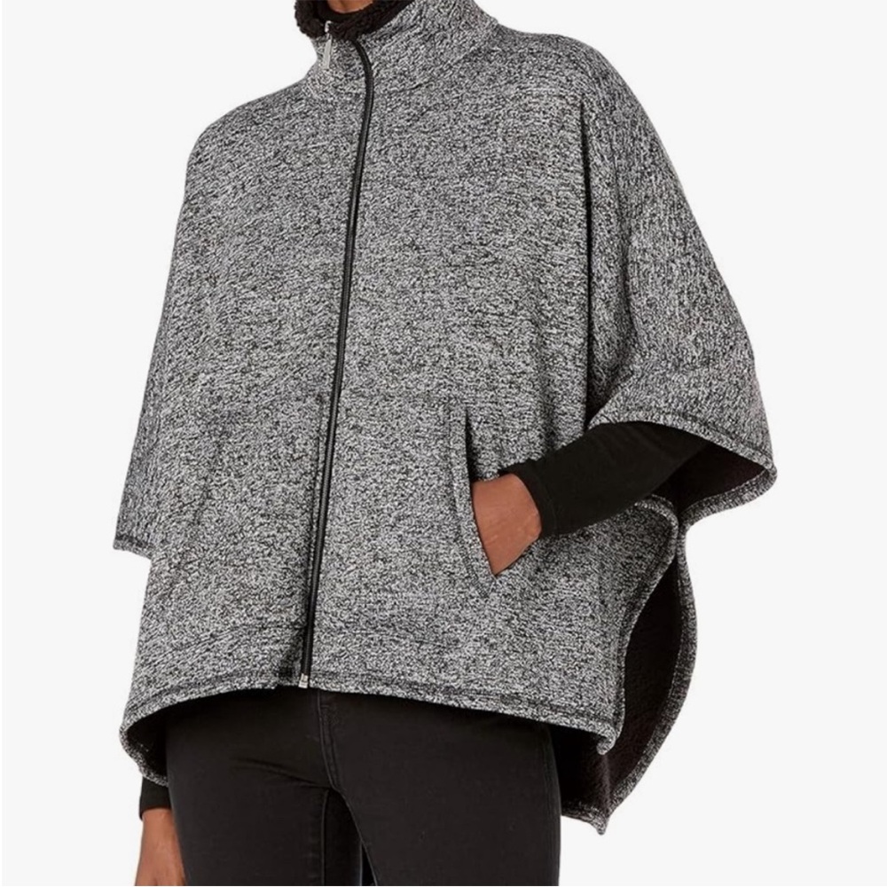 Calvin Klein Black and Gray Women's Sweater Cape
